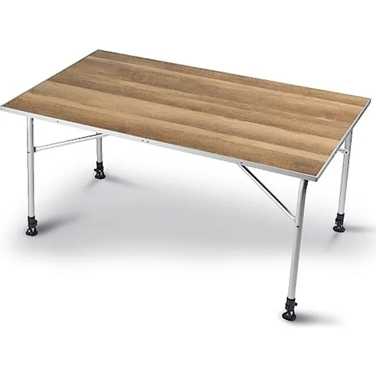 Kampa Campingtisch Stilvoller XXL mit Bambusplatte höhenverstellbar TA2018 (S)