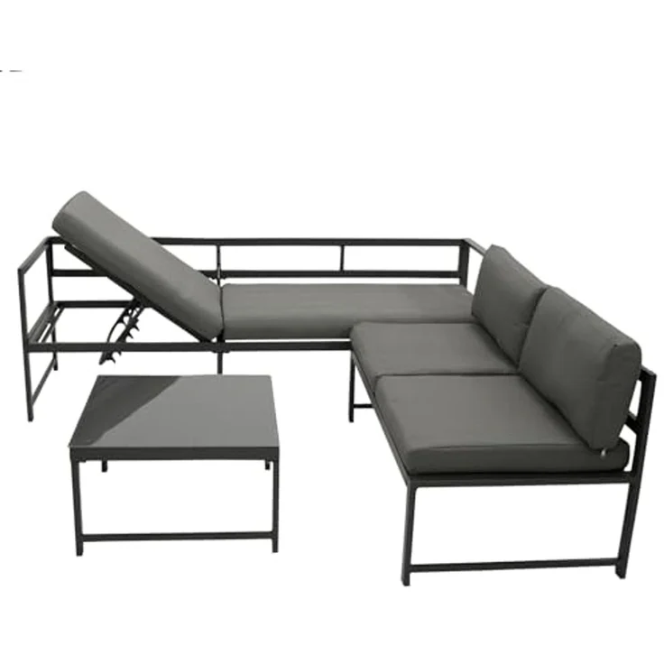 DEGAMO Gartenlounge-Set MONTANA, Ecksofa mit Liegefunktion, Tisch, Aluminium wetterfest – Bild 3