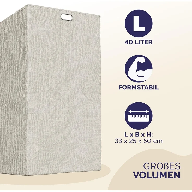 CASARIA® Wäschekorb, 2 Stück, Bambus natur, 30 x 40 x 95 cm – Bild 4