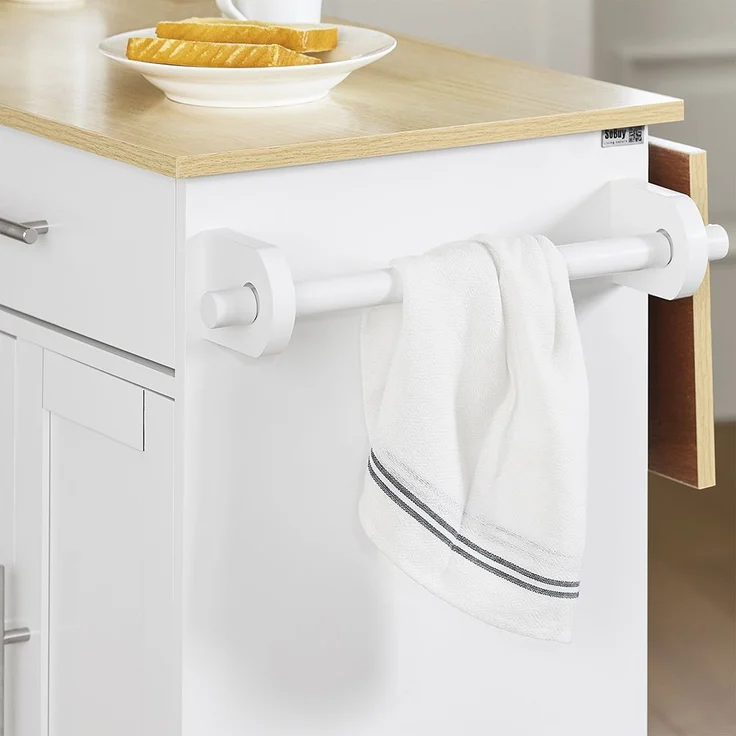 SoBuy FKW129-WN Kücheninsel, MDF, Melamin, Weiß, 107 x 91 x 46 cm – Bild 8