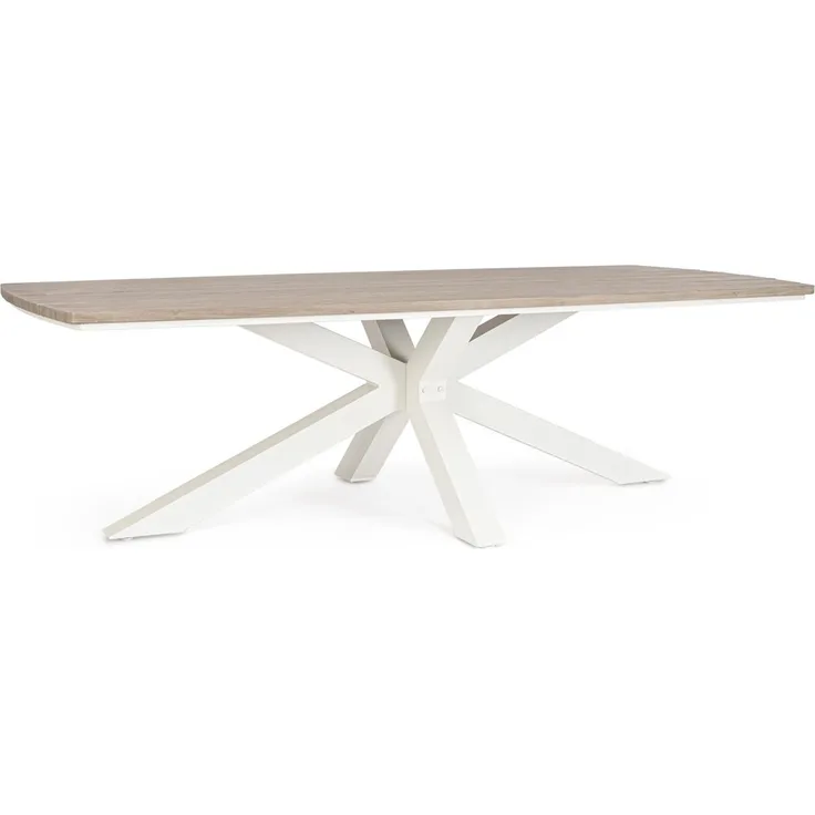 Gartenesstisch Marzela - Aluminium, 260 x 118 cm, Off-White