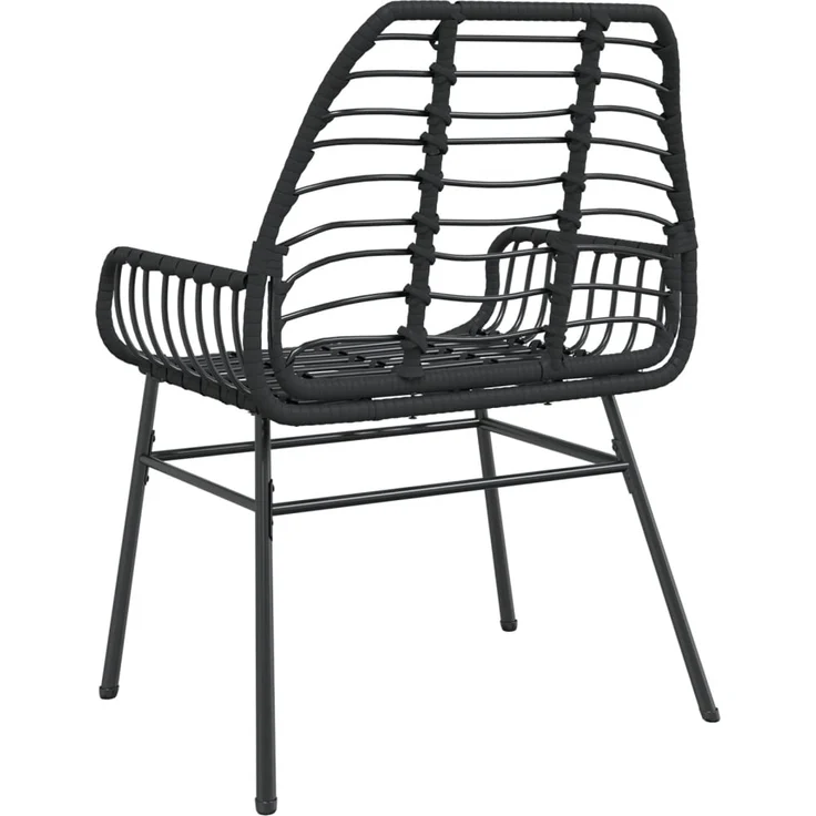 vidaXL Gartenstühle 2 Stk. Schwarz Poly Rattan 369091 – Bild 6