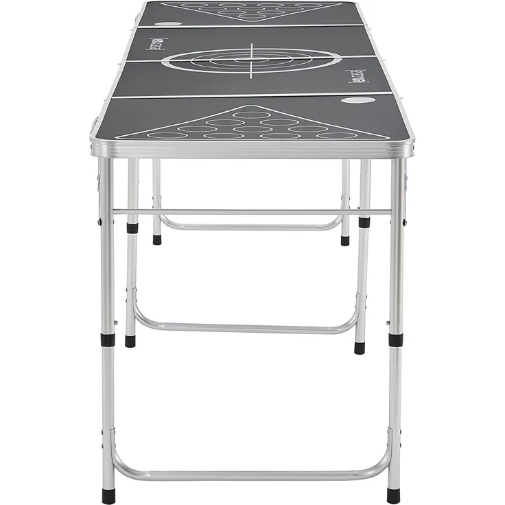 [en. casa] 'Ibiza' Bierpong Tisch, klappbar und höhenverstellbar, Aluminium / MDF schwarz, 60x240 x (54-70) cm – Bild 5