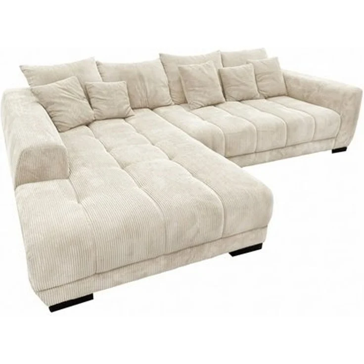 Massivart® Ecksofa Cord 300x215 cm / Nosagfederung / Cordsofa / ARTEMIS, inkl. Kissen-Set · frei im Raum stellbar – Bild 4