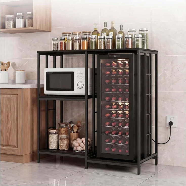 GarveeMore Küchenregal Mini-Kühlschrankständer Mit Aufbewahrungs-Kaffeebar-Schrank – Bild 4