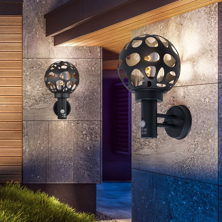 LED Wandleuchte, Edelstahl, anthrazit, Bewegungsmelder, H 31,7 cm – Bild 7