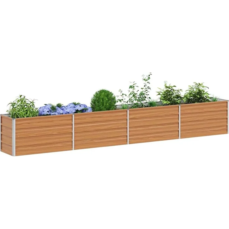 vidaXL Hochbeet Hellbraun 320 x 40 x 45 cm Verzinkter Stahl 42017331 – Bild 2