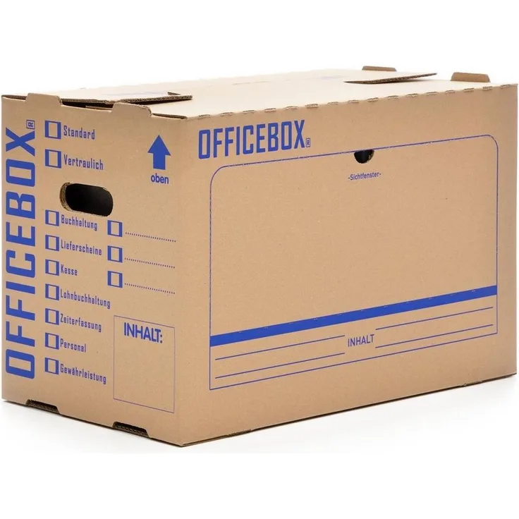 KK Verpackungen Aufbewahrungsbox (Spar-Set, 5 St, 5er-Set), Officebox - Umzugskarton Archivkarton Ordnerkarton Aktenkarton Braun