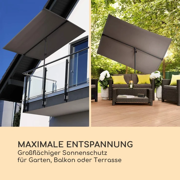 Flex-Shade XL Sonnenschirm 150x210 cm Polyester UV 50 dunkelgrau Dunkelgrau – Bild 2