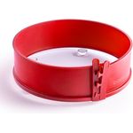 coox Backform Springform mit Glas-Servierplatte und Glasfüßen 26 cm, Antihaft-Oberfläche, kein Einfetten des Silikonrings nötig