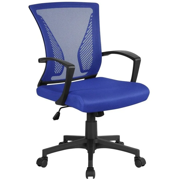 Yaheetech Bürostuhl aus Mesh-Gewebe Höhenverstellbarer Schreibtischstuhl, Ergonomischer Drehstuhl Arbeitsstuhl Computerstuhl mit Wippfunktion – Bild 5