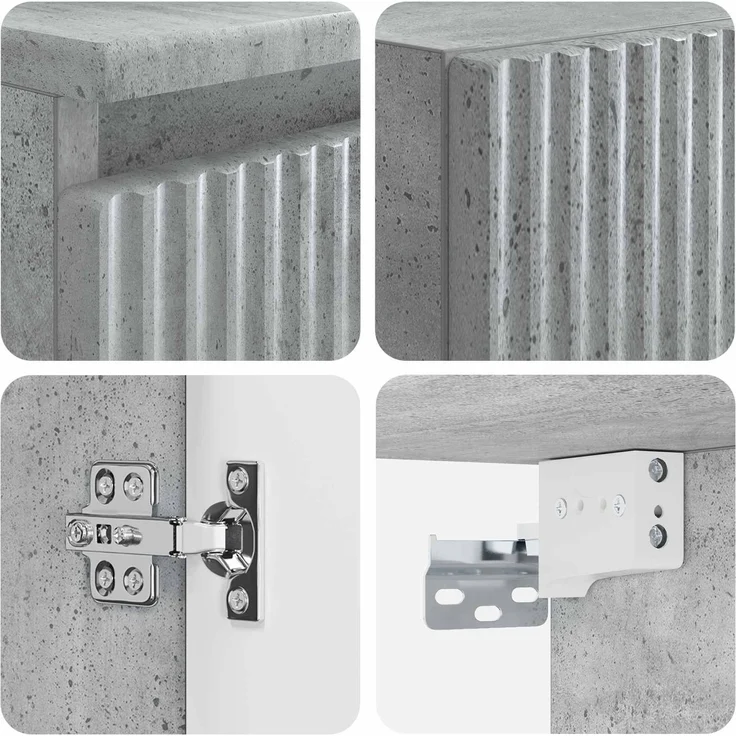 vidaXL Badezimmerschrank-Set 2 stk. Betongrau 33 x 34,5 x 100 cm 3406116 – Bild 6