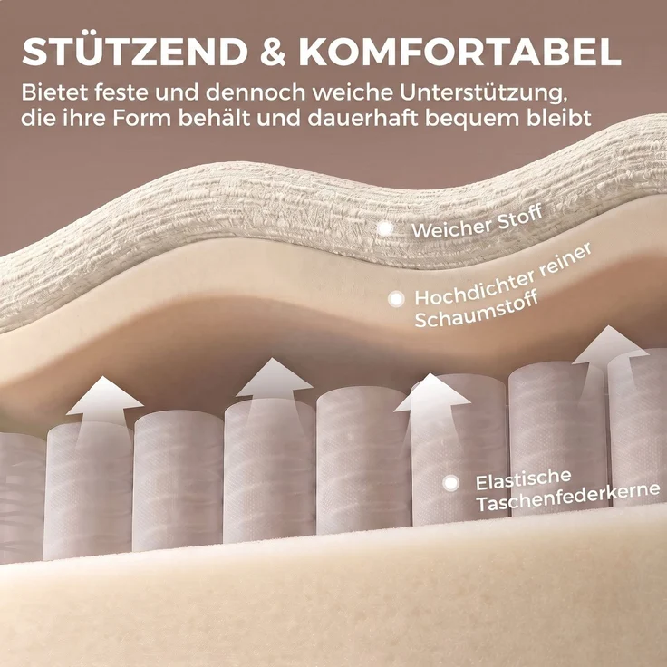 HOMCOM 3-Sitzer-Sofa, Chenille (100 % Polyester), Schaumstoff, Cremeweiß, 244 x 95 x 70 cm – Bild 5