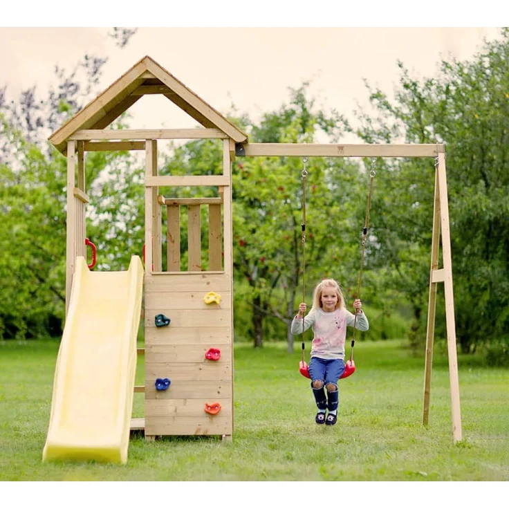 Wendi Toys Holz 'Pelikan', inkl. Picknicktisch, Schaukel und Rutsche, Natur, 280 x 270 x 270 cm, max. Belastbarkeit 50 kg – Bild 7