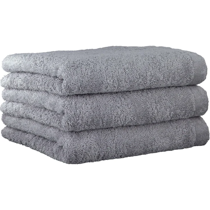 CAWÖ Gästetuch, 3er Pack - Lifestyle, Walkfrottier, Baumwolle, einfarbig Hellgrau 30x50cm – Bild 1