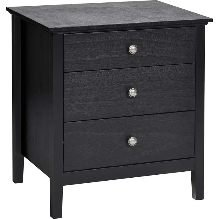 COSTWAY Nachttisch, Schwarz, 45D x 60W x 66H cm