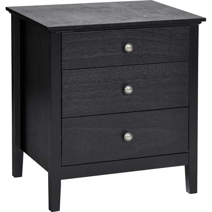 COSTWAY Nachttisch, Schwarz, 45D x 60W x 66H cm