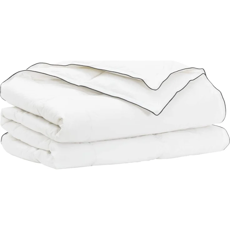 vidaXL Bettwäsche-Set Weiß 155x200 cm Baumwolle, Bambus, Polyester 3431522 – Bild 2