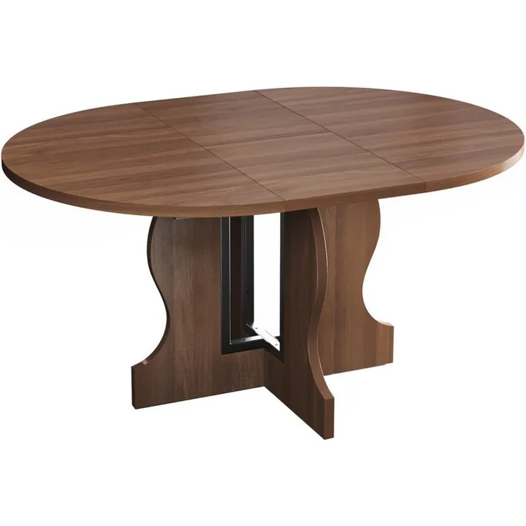 Mondeer Esstisch Ausziehbarer Runder Esstisch (110-150 cm), mit massivem Holzgestell und intelligentem Auszugsystem