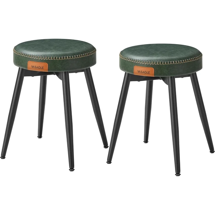 Vasagle Esszimmerstühle (2 St), Sitzhocker, EKHO Series, Kunstleder, 48,2 cm hoch, waldgrün – Bild 1