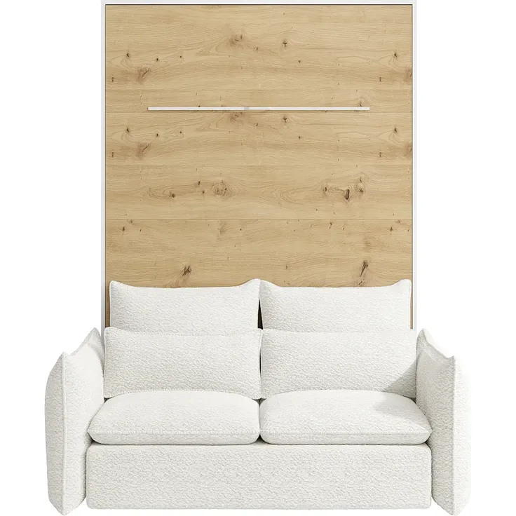 Vente-unique - RAPILI Bett Holz, Platte BeigeWeiß - B 151 cm239,2 cm x H 225,2 cm x L 208 cm – Bild 6