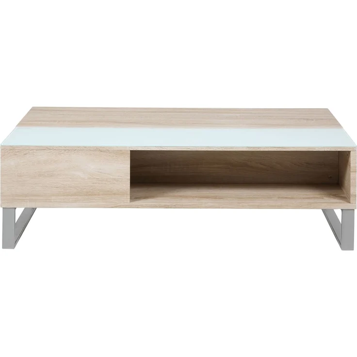 Selsey 'Kostrena' Couchtisch mit Glaseinsatz, Sonoma Eiche, ca. 35 x 60 x 110 cm – Bild 6