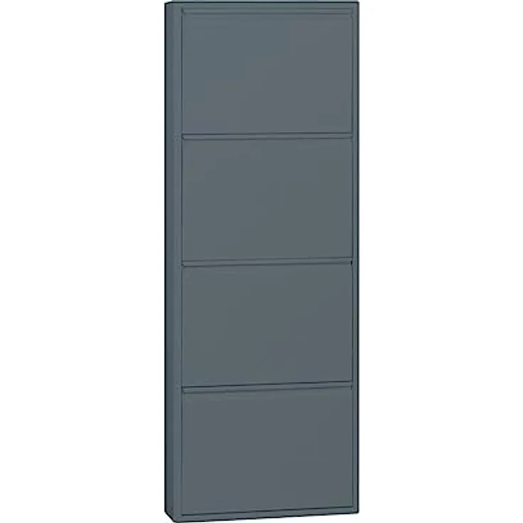 ebuy24 Pisa Schuhkipper, Grau, Metall, 4 Klappen/Türen, 50x140x16 cm, Garderobe und Schuhaufbewahrung