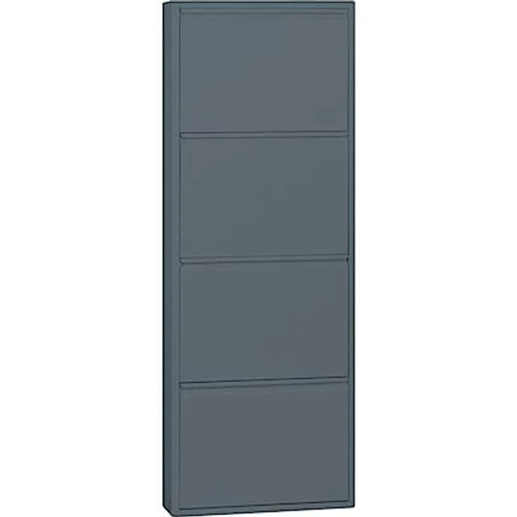 ebuy24 Pisa Schuhkipper, Grau, Metall, 4 Klappen/Türen, 50x140x16 cm, Garderobe und Schuhaufbewahrung – Bild 1
