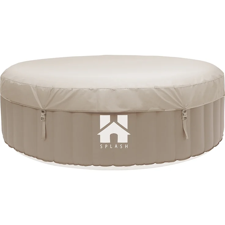 HOME DELUXE Outdoor Whirlpool inkl. Kissen, Getränkehalter und Sonnendach SPLASH - Ø208 cm 6 Personen Beige – Bild 3