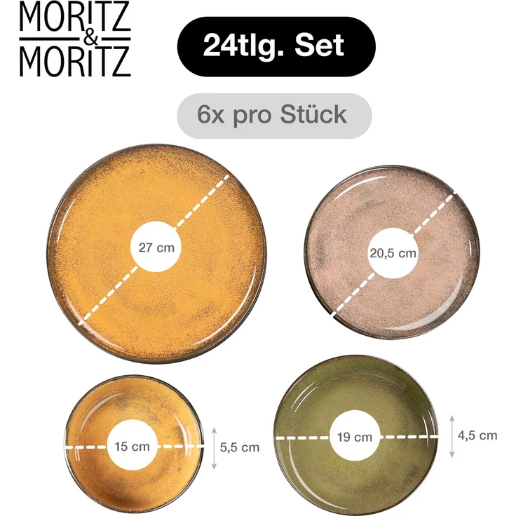 Moritz & Moritz VIDA 24tlg Geschirrset Vintage – Bild 2