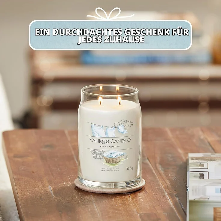 Yankee Candle Duftkerze Signature Clean Cotton 567 g – Bild 5