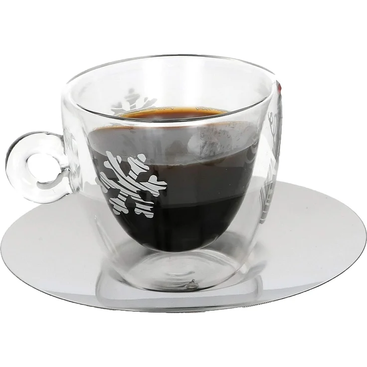 Weihnachtstasse Kaffee Tee Cappuccino Tasse Thermo Glastasse Luigi Bormioli Klein _165ml – Bild 2