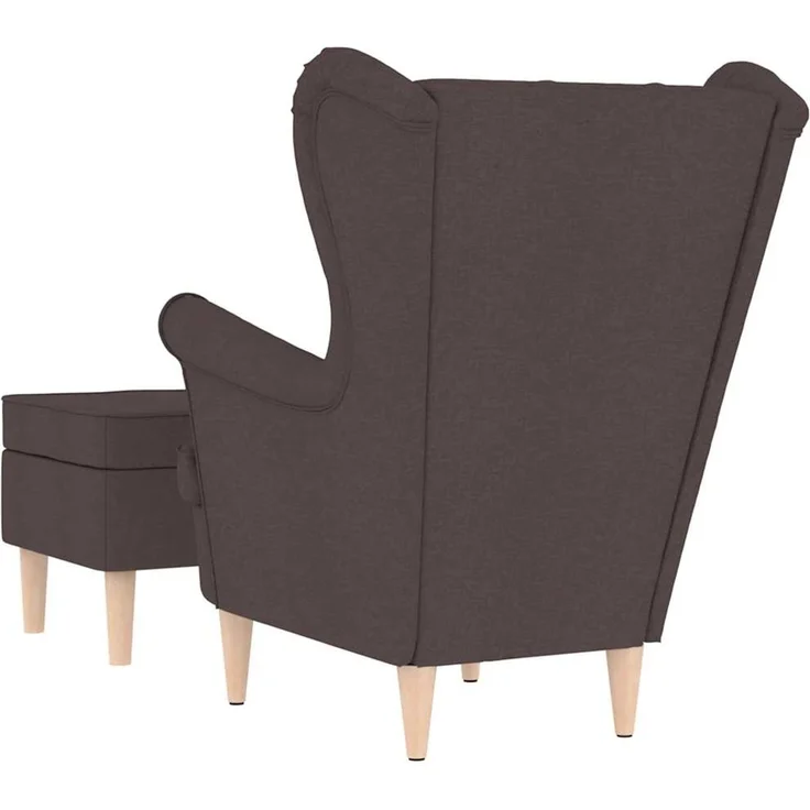 vidaXL Sessel mit Fußhocker Dunkelbraun Stoff 3307993 – Bild 6