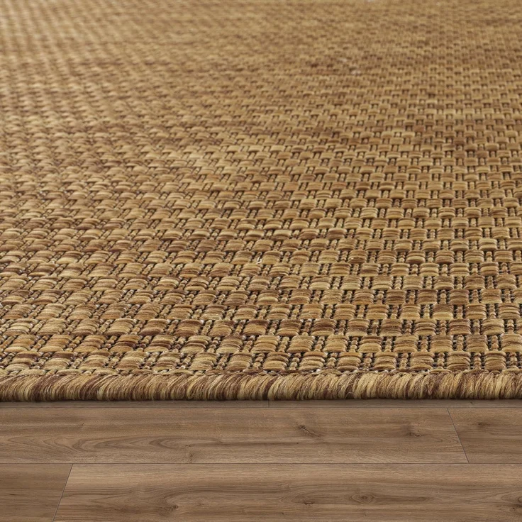 Paco Home Outdoor Teppich Wetterfest Wohnzimmer Balkon Küchenteppich Flachgewebe Sisaloptik Meliert Einfarbig, Grösse:80x250 cm, Farbe:Coffee – Bild 3