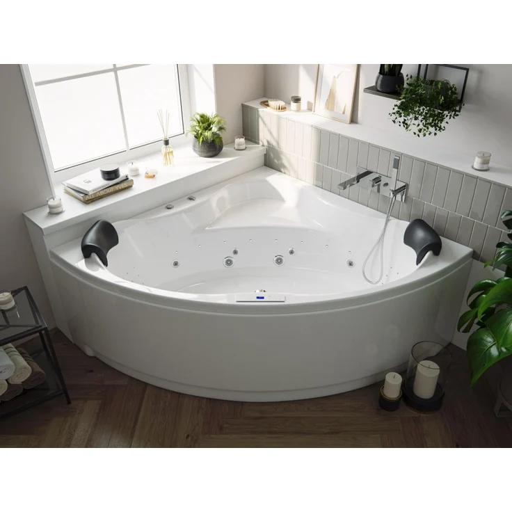 Deluxe Whirlpool Set ENJOY ULTRA mit 80 Düsen und LED ohne Armatur 150x150x59 cm : Ohne Armaturen – Bild 3