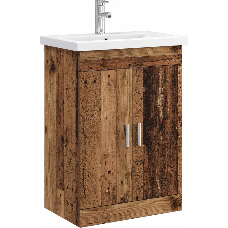 vidaXL Badezimmermöbel-Set Altholz 61 x 40 x 84,5 cm Holzwerkstoff 3404356 – Bild 2