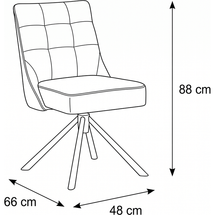 Wohn Schick WINSTON Drehstuhl, Bezug: olive,Gestell: Mattschwarz lackiert,Luxus-Komfortsitz, 360° drehbar, - H 88 cm x T 66 cm x B 48 cm – Bild 2