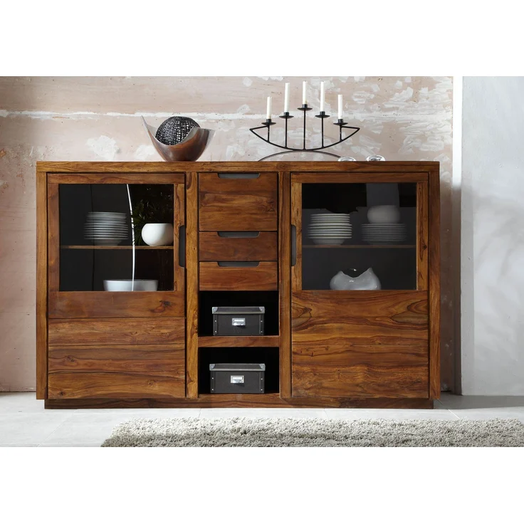 Highboard Sheesham 198x45x125 walnuss lackiert DUKE #113 – Bild 3