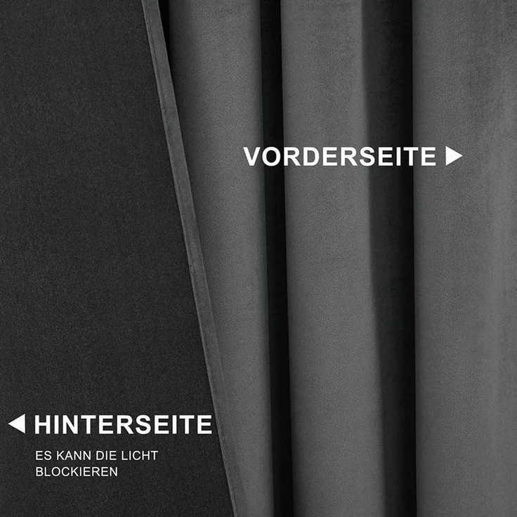 Woltu Vorhang (2 St), Multifunktionsband, verdunkelnd, mit Kräuselband blickdicht 300g/m² – Bild 3
