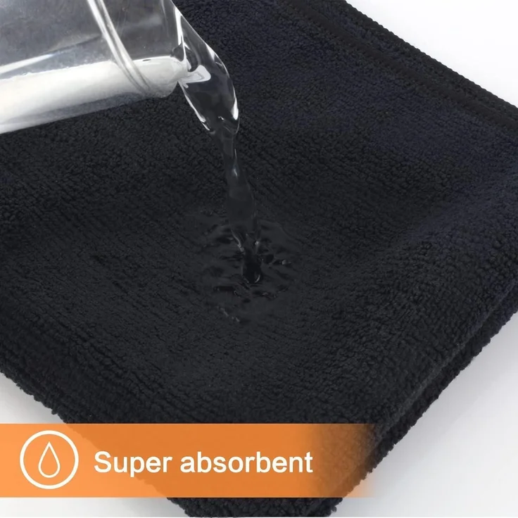 10er Pack Mikrofasertücher super saugfähig 30x30cm schwarz – Bild 4