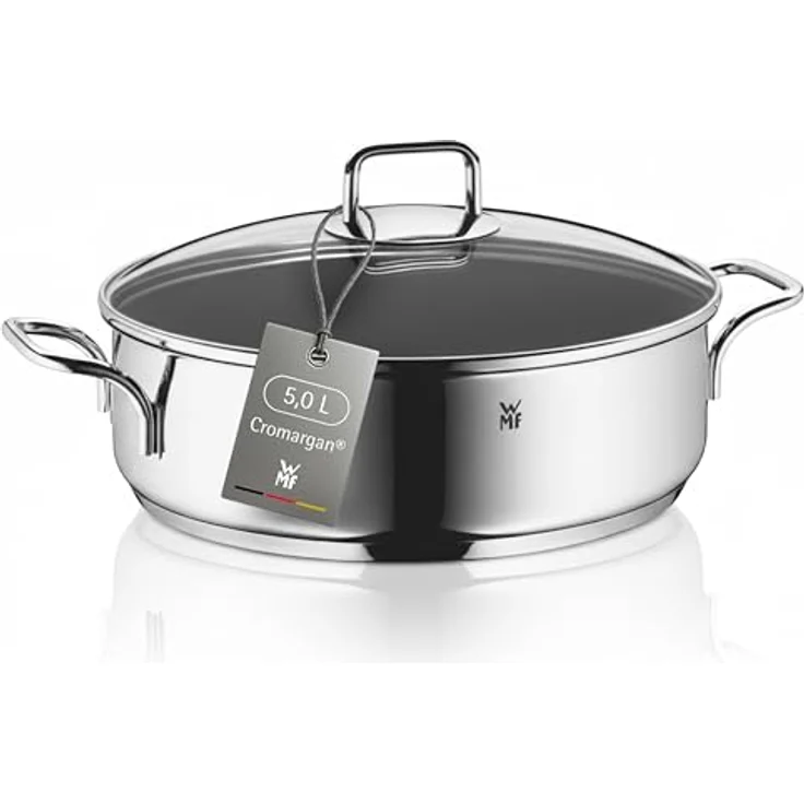 WMF Schmorpfanne 28cm Induktion, Bräter, Schmortopf mit Deckel 5,0l, Cromargan Edelstahl beschichtet, backofengeeignet, hoher Rand – Bild 2
