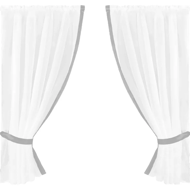 Gardinenset mit Stangendurchzug, Serie: Satin ca. 140x120 cm Auswahl: grau - silbergrau