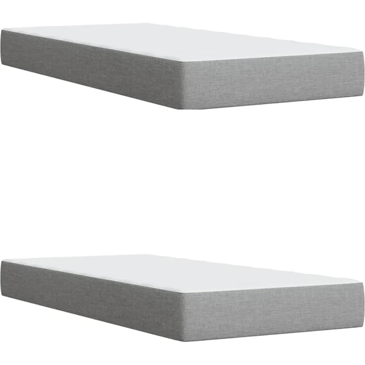 vidaXL Boxspringbett mit Matratze Hellgrau 200x200 cm Stoff 3293701 – Bild 11