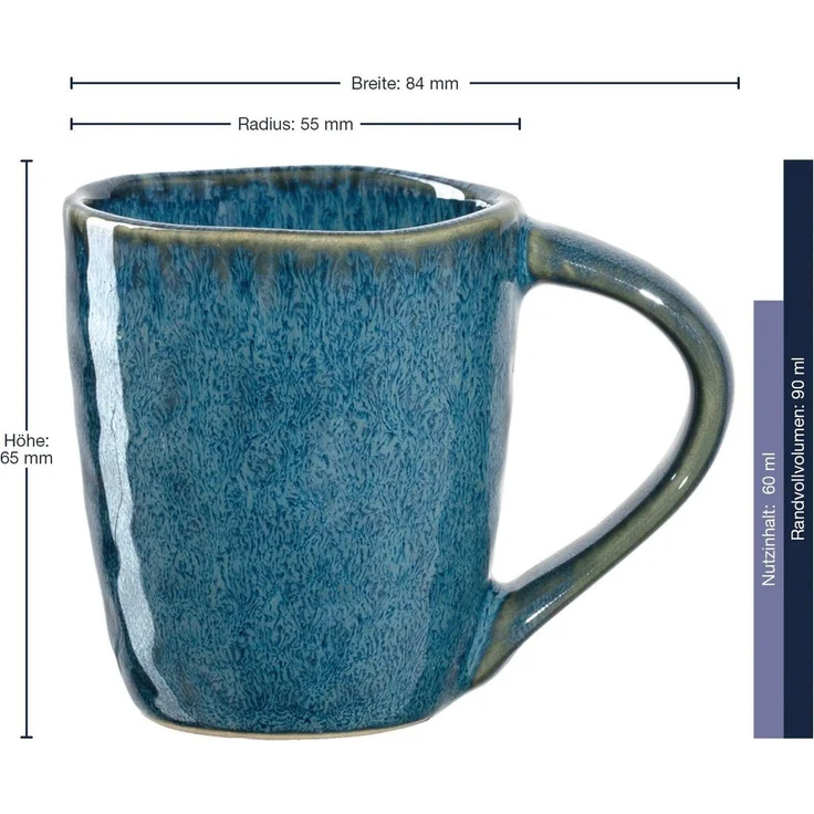 Leonardo MATERA Espressotasse 90 ml blau 4er Set – Bild 4