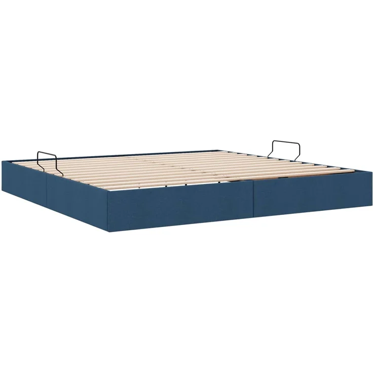 vidaXL Ottoman Bettgestell mit Speicher Blau 200 x 200 cm Stoff 3442849 – Bild 9