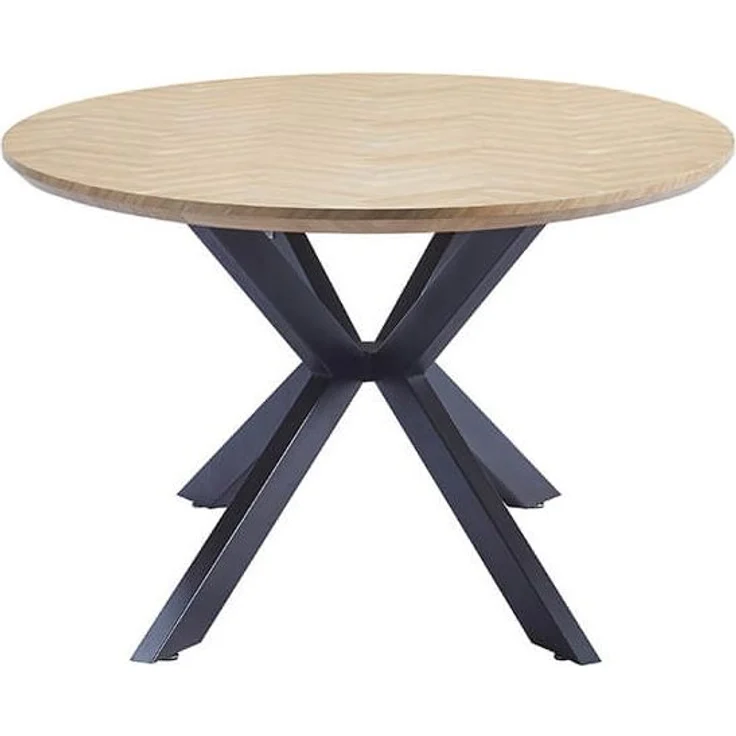 HOME DELUXE Essgruppe Oval inkl. Sternfuß - 200 x 120 cm Fishbone Oak 6 Stühle Anthrazit – Bild 7