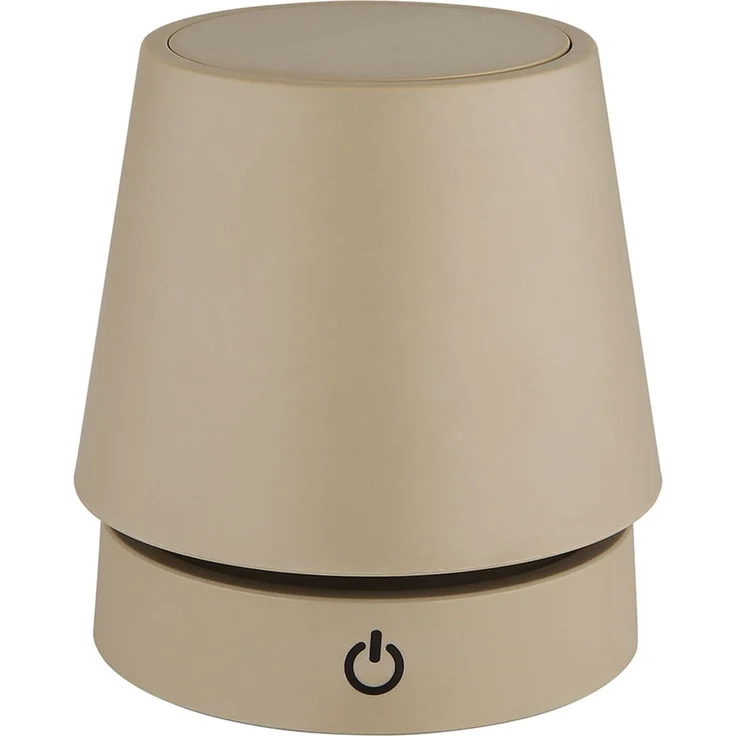 LED Tischleuchte, Touchdimmer, USB, Akku, sandfarben – Bild 1