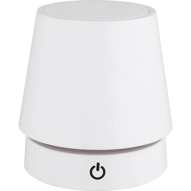 LED Tischleuchte, weiß, Touchdimmer, Akku, höhenverstellbar, H 28 cm – Bild 1