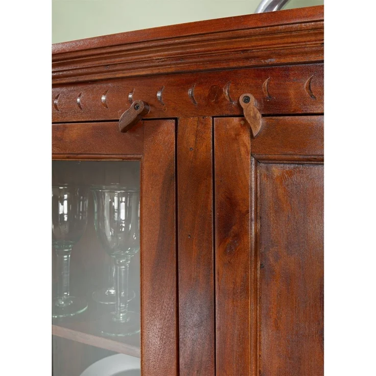 Vitrine Akazie 110x45x155 nougat lackiert OXFORD #425 – Bild 4