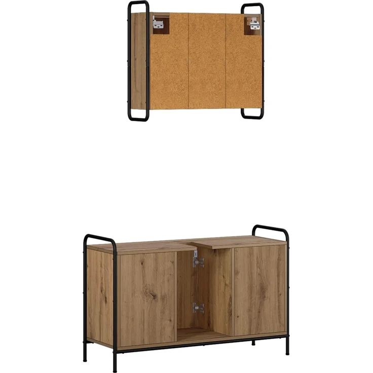 vidaXL Badezimmerschrank-Set 2 stk. Artisan-Eiche 65,5 x 34 x 61 cm 3444494 – Bild 5